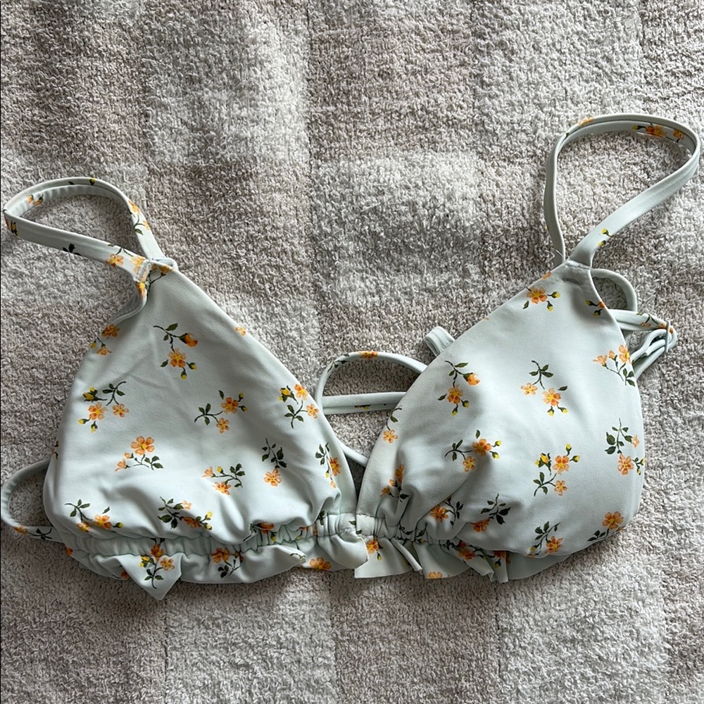 Floral Bikini Top with Yellow Flowers